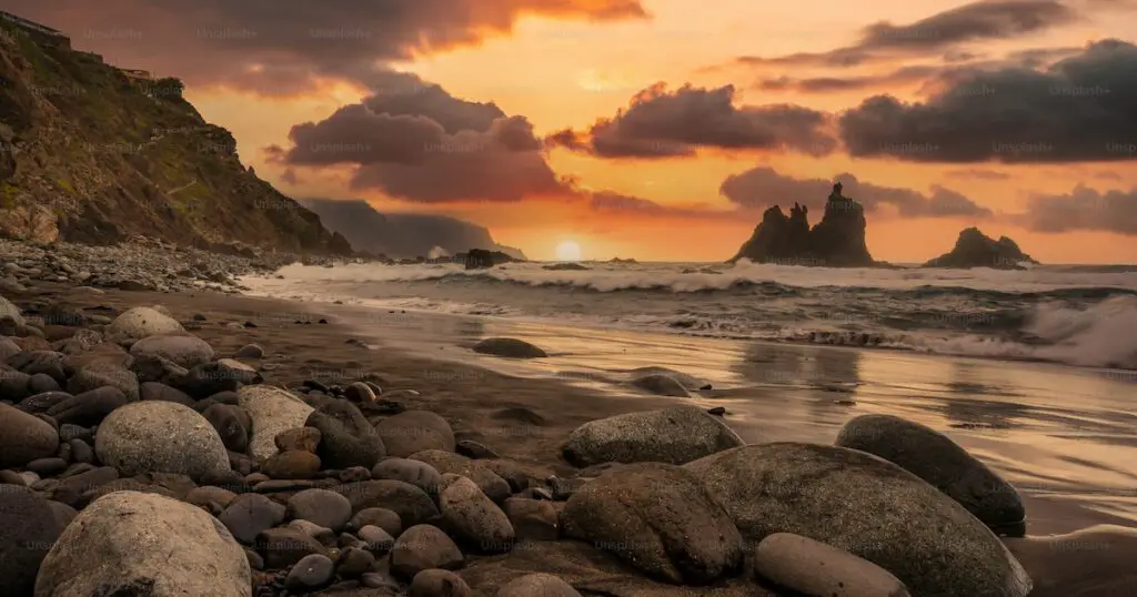 De zonsondergang in Tenerife in december
